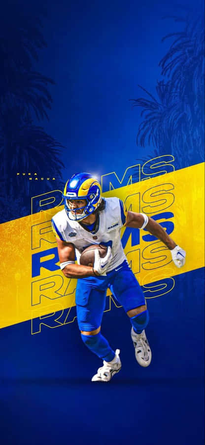Football Player Action Pose Rams Uniform Wallpaper