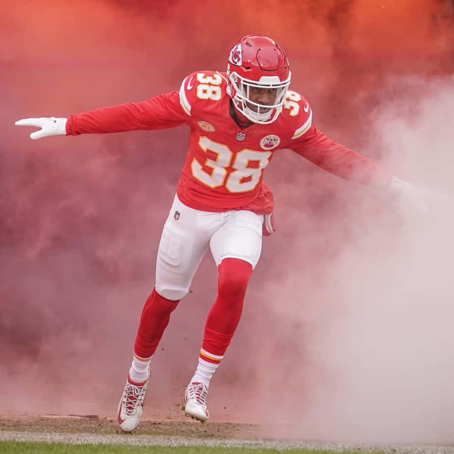 Football Player Entrance Red Smoke Wallpaper