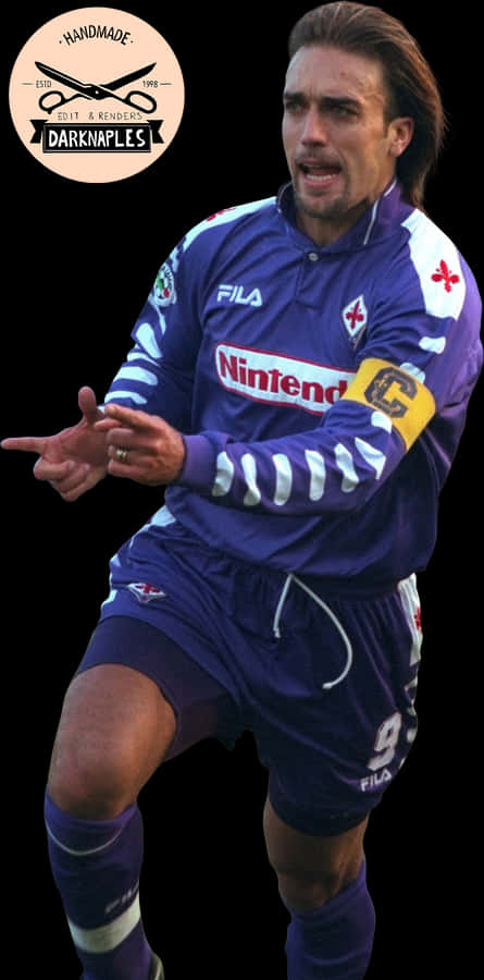 Football Player Gabriel Batistuta On White Background Wallpaper