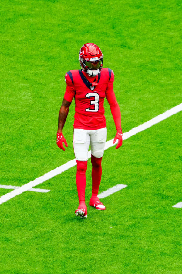 Football Player Number Three On Field Wallpaper