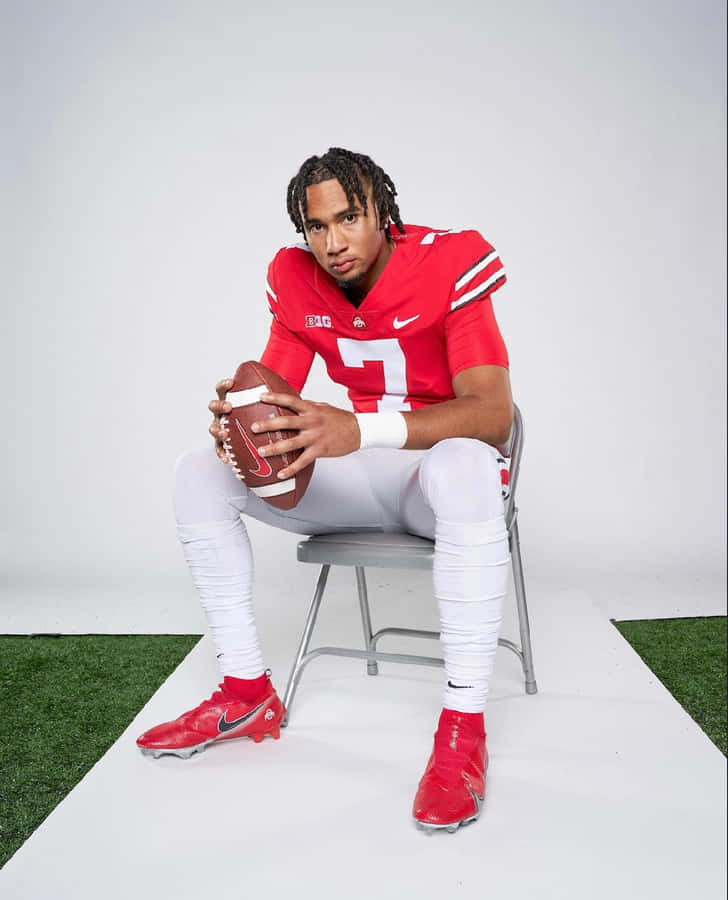 Football Player Portrait C J Stroud Wallpaper