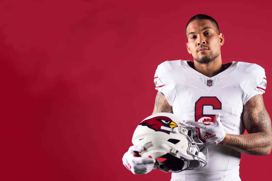 Football Player Portrait Red Background Wallpaper