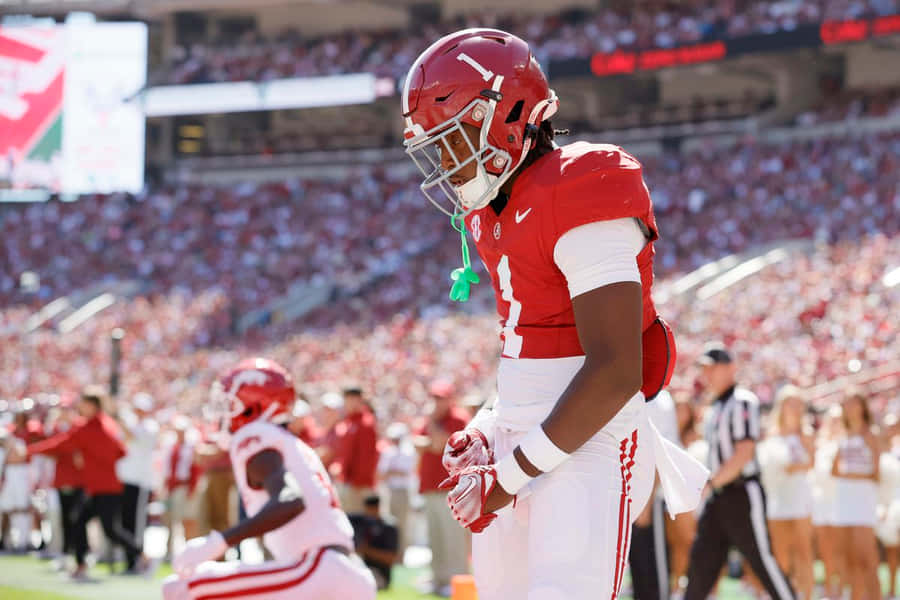 Football Player Preparation Moment Wallpaper