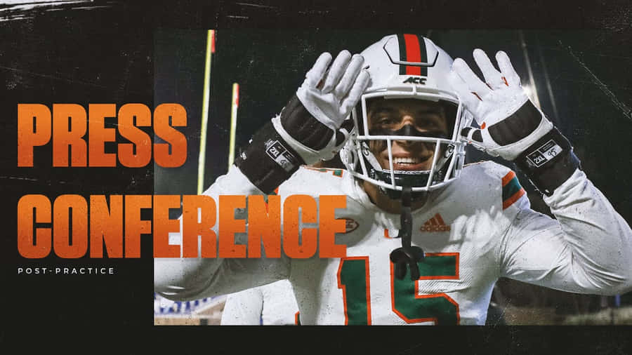 Football Player Press Conference Graphic Wallpaper