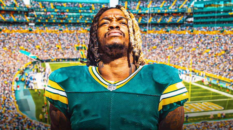 Football Player Stadium Presence Wallpaper