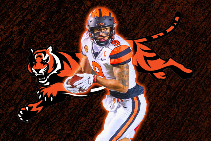 Football Player Tiger Mashup Wallpaper