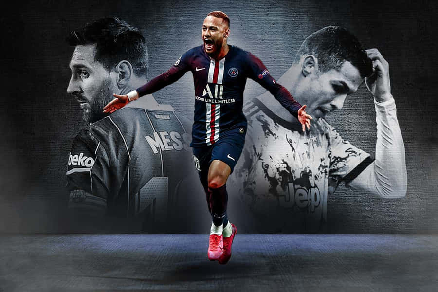 Football Superstars Messi And Neymar Teaming Up To Score. Wallpaper
