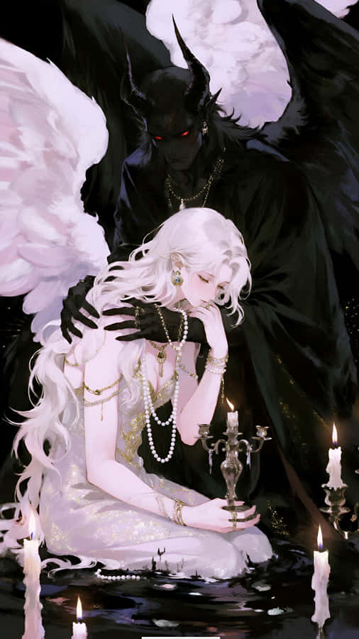 Forbidden Love Angel And Demon Wallpaper