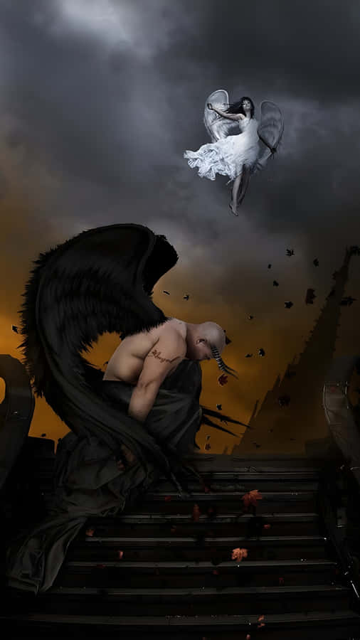 Forbidden Love Angel And Demon Wallpaper
