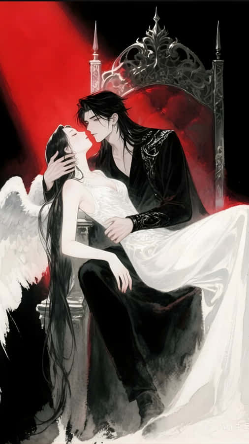 Forbidden Love Angel And Demon Wallpaper