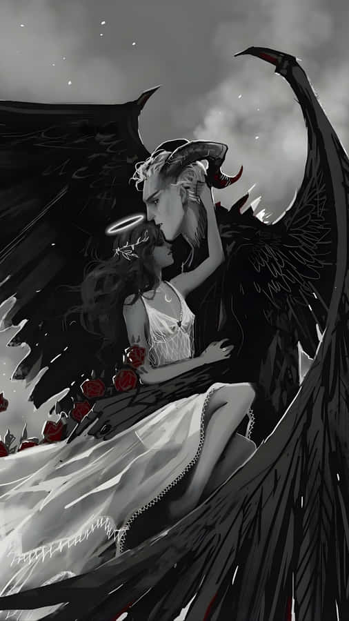 Forbidden Love Angel And Demon Wallpaper