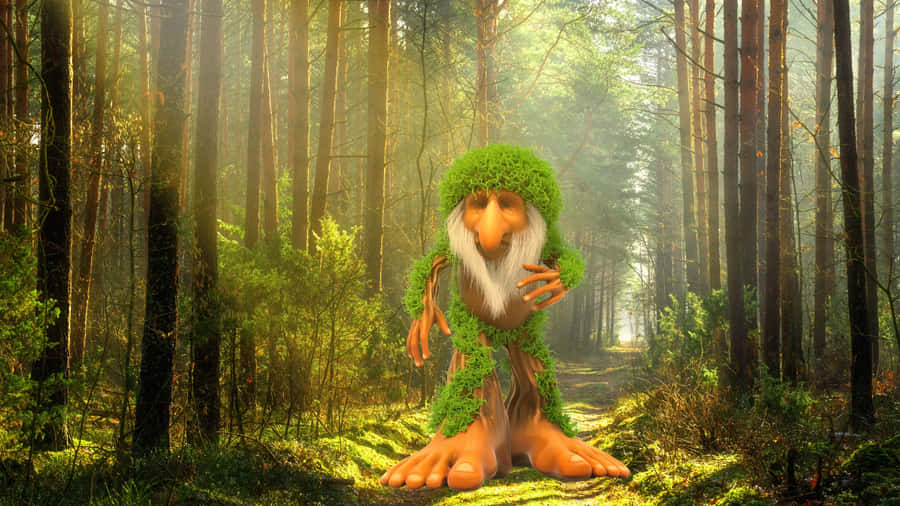 Forest Creature In Moss Costume Wallpaper