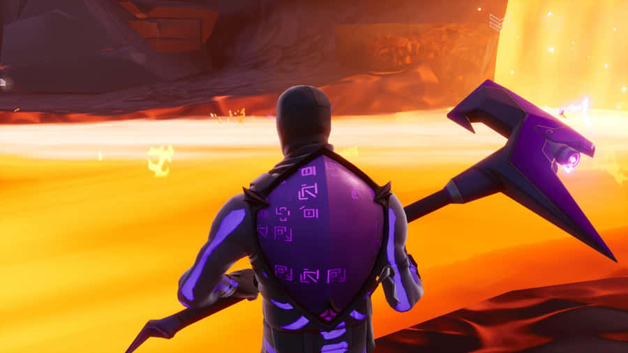 Fortnite - A Purple Character With A Axe Wallpaper