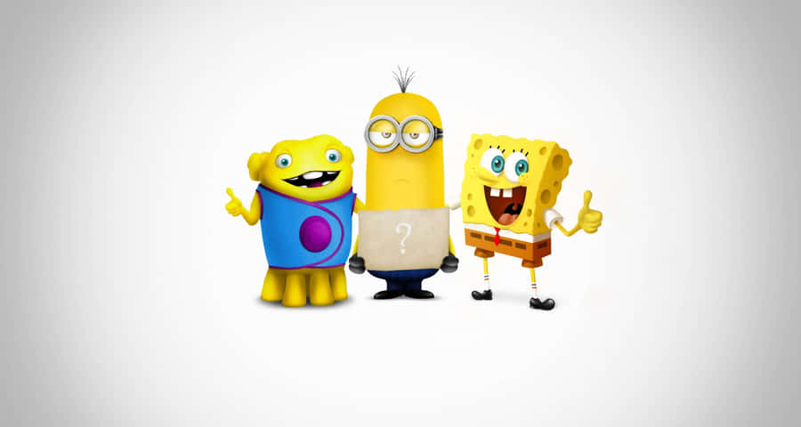 Four Adorable Cartoon Characters Exploring The City Wallpaper