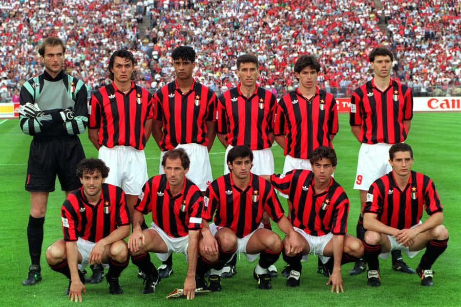 Franco Baresi Leading Ac Milan In 1993 Wallpaper