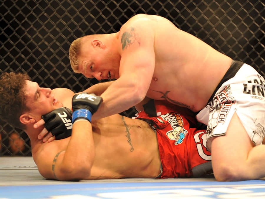 Frank Mir Defeated By Brock Lesnar Wallpaper