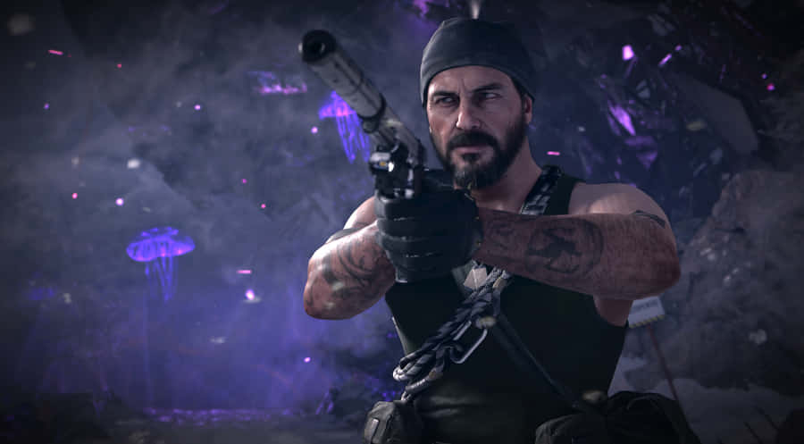 Frank Woods In Action During An Intense Battle Sequence Wallpaper