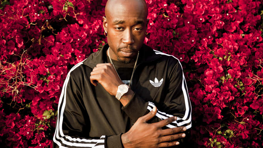 Freddie_ Gibbs_ Amidst_ Red_ Blooms Wallpaper