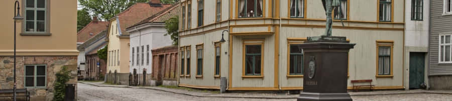 Fredrikstad Old Town Street View Wallpaper