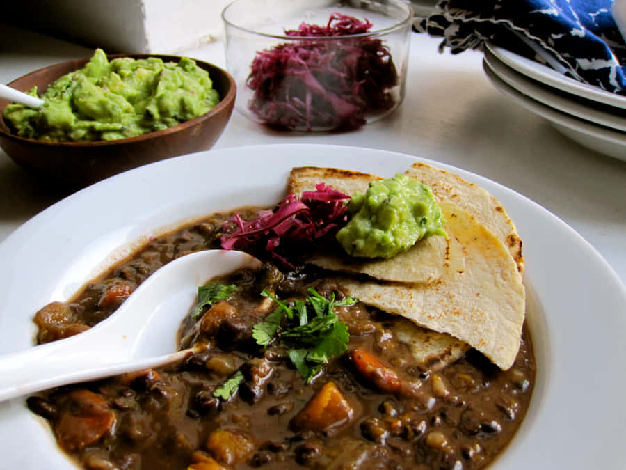Fresh And Delicious Black Bean Soup Wallpaper