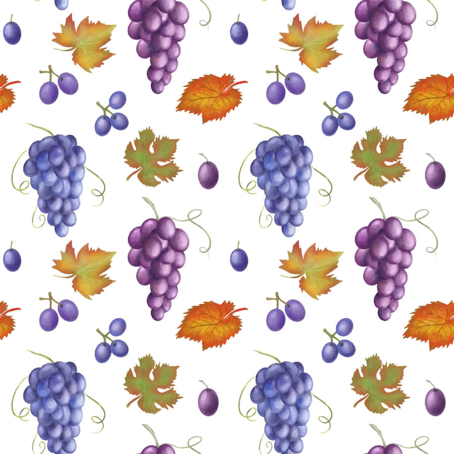 Fresh Purple Grapes Bunch Wallpaper