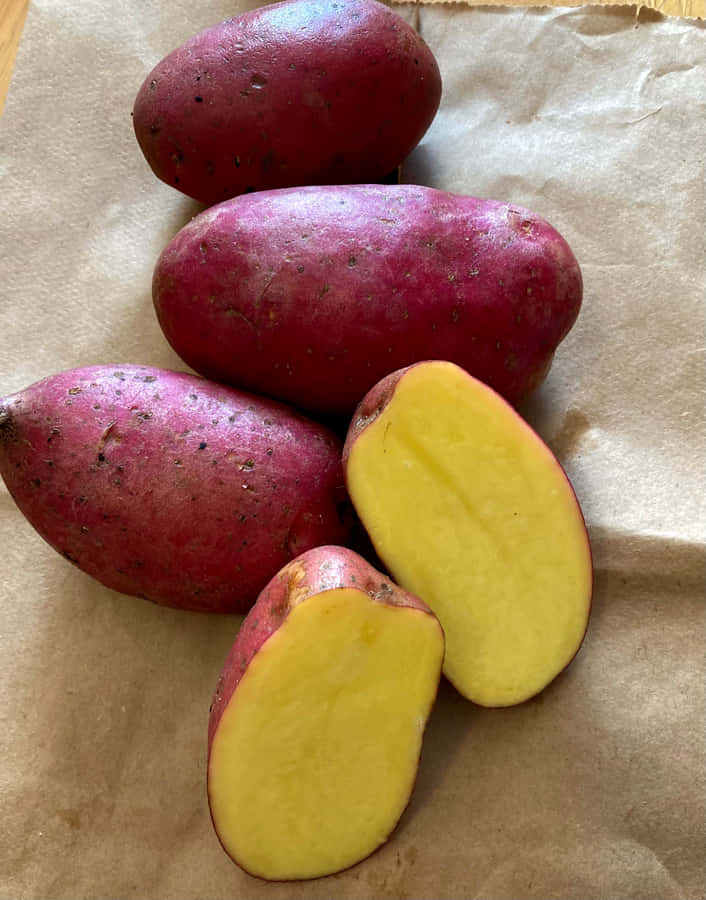 Fresh Red Potatoes On Display Wallpaper