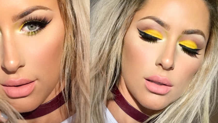 Fresh Spring Makeup Look On A Beautiful Woman Wallpaper