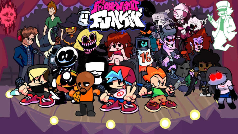 Friday Night Funkin Character Collage Wallpaper