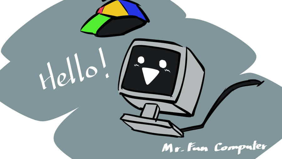Friendly Computer Cartoon Wallpaper