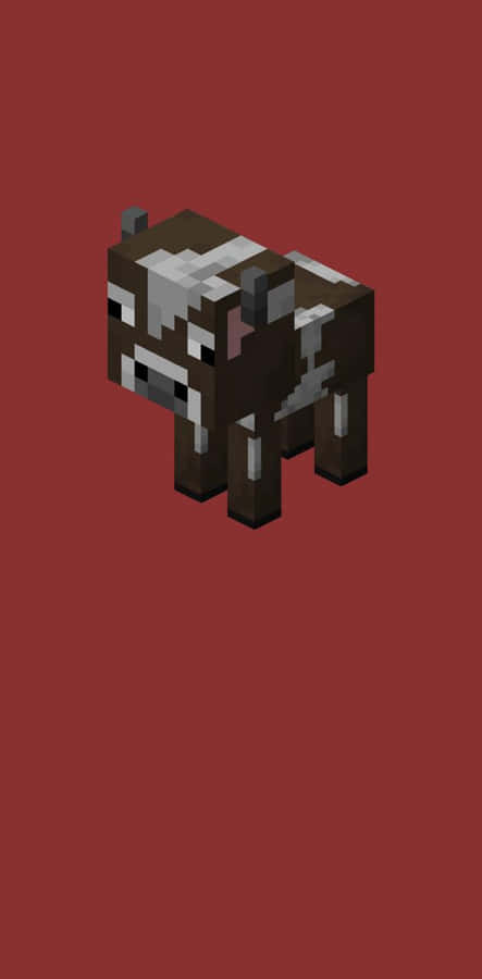 Friendly Minecraft Cow In Its Natural Habitat Wallpaper