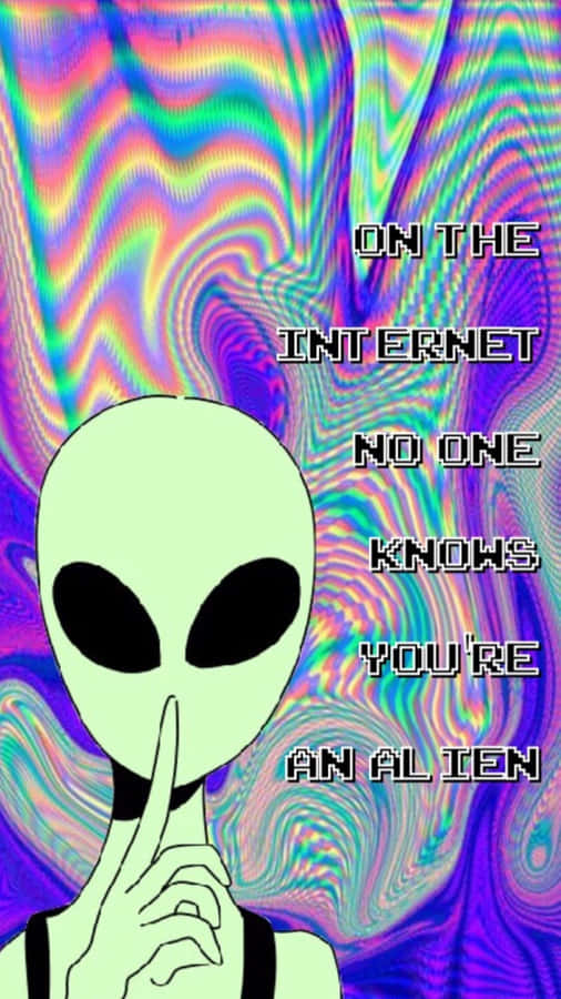 Friendly Space Alien Invading Your Wallpaper Wallpaper