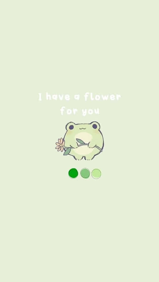 Frog With Flower Gift Illustration Wallpaper