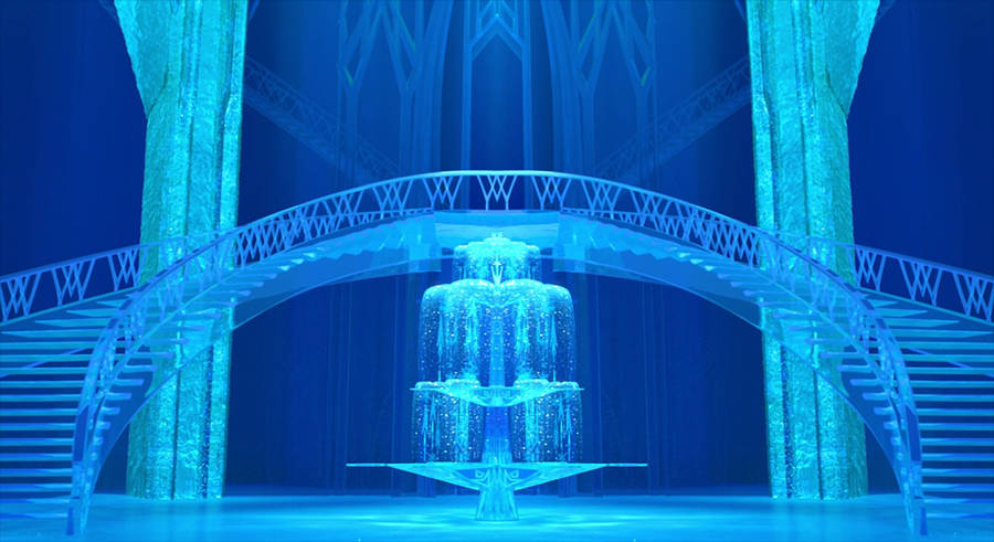 Frozen Castle Fountain Wallpaper