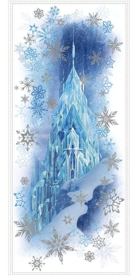 Frozen Castle Snowflakes Art Wallpaper