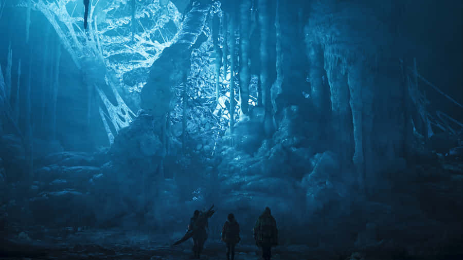 Frozen Cavern Exploration Wallpaper