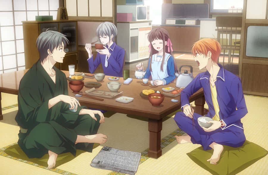 Fruits Basket Characters Traditional Meal Wallpaper