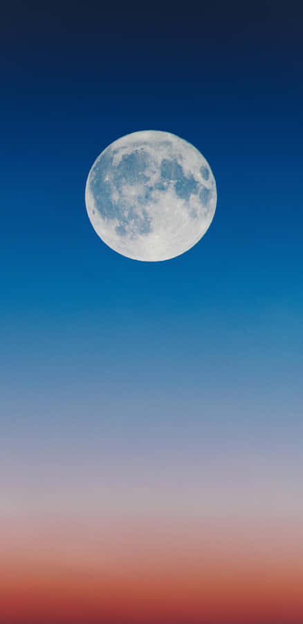 Full Moon Over Gradient Sky Wallpaper