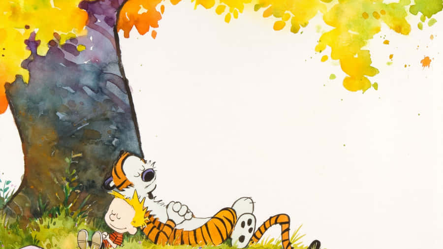 Funny Mischief With Calvin And Hobbes Wallpaper