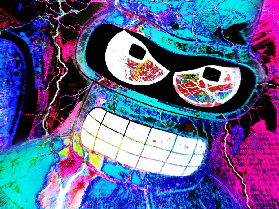 Futurama Bender Vibrant Artwork Wallpaper