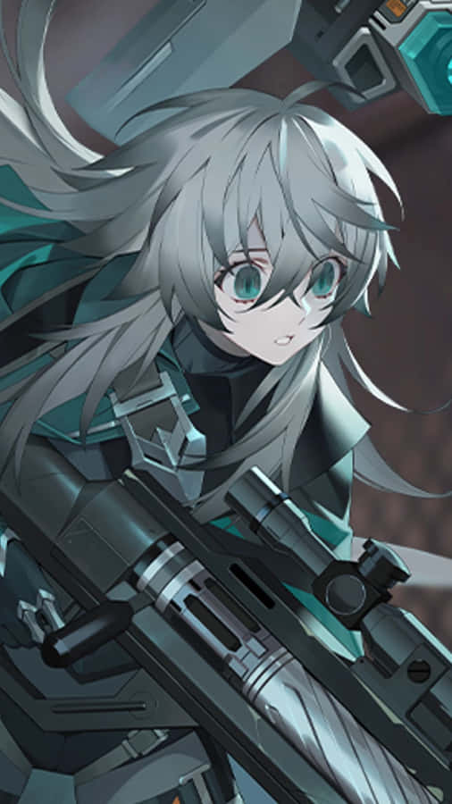 Futuristic Anime Girl Sniper Wallpaper