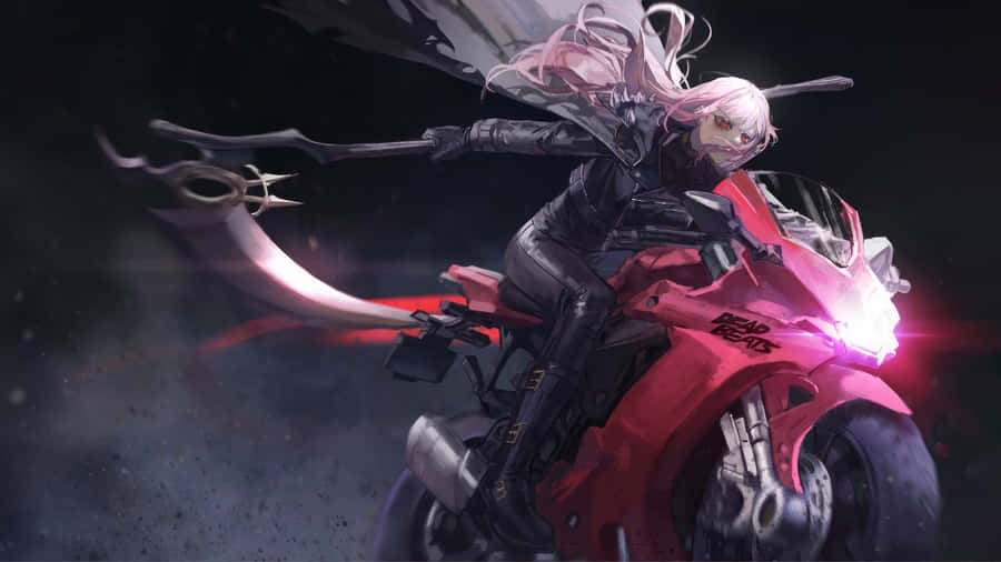 Futuristic Anime Motorcycle Chase Wallpaper