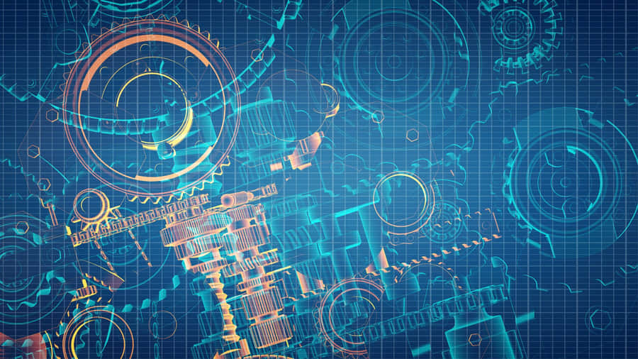 Futuristic Blueprint Design Concept Wallpaper