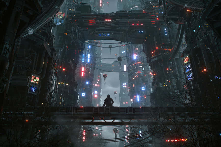 Futuristic_ Cityscape_ Night_ View.jpg Wallpaper