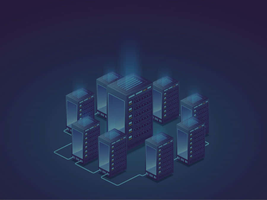 Futuristic Data Center Illustration Wallpaper