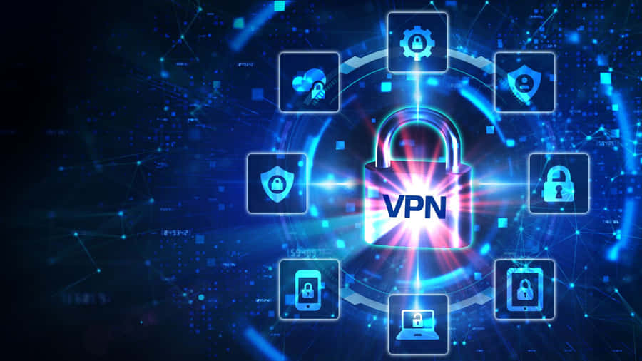 Futuristic Effect Vpn Digital Lock Wallpaper