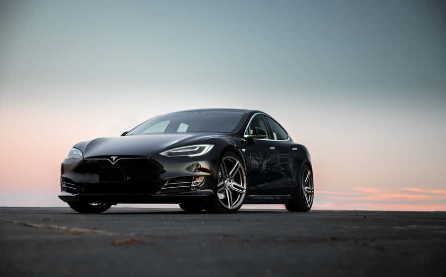 Futuristic Hybrid Car On The Road Wallpaper