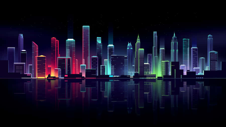 Futuristic Minimalistic Cityscape Wallpaper