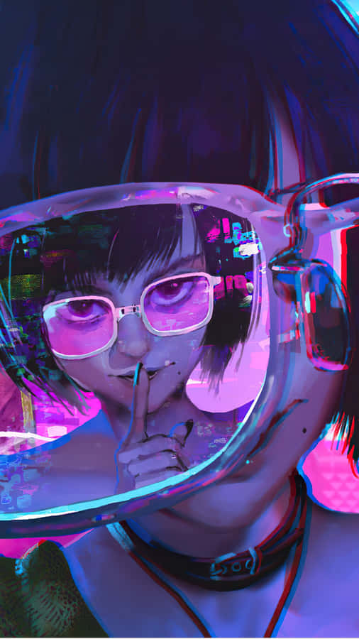 Futuristic Purple Sunglasses Art Wallpaper