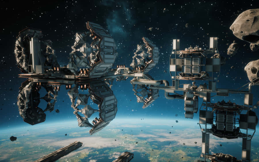 Futuristic_ Space_ Station_ Render Wallpaper