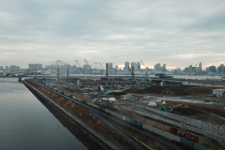 Futuristic Urban City Illustration Wallpaper